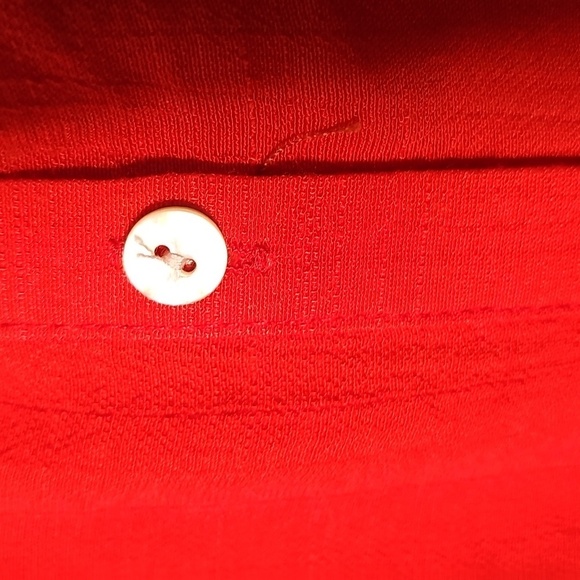 Nanette Lepore Women's Red Button-Up Top. Smocking Pearl Buttons. Size Meduim - Picture 3 of 7